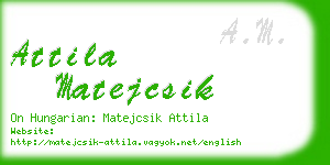 attila matejcsik business card